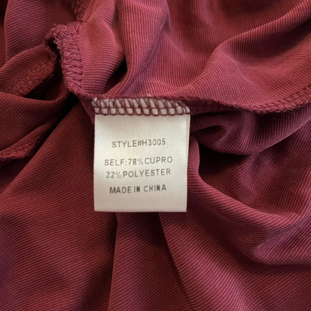 NWT Jodifl Burgundy Long sleeves Dress Boutique Size Small Pockets Midi Casual - Picture 15 of 15